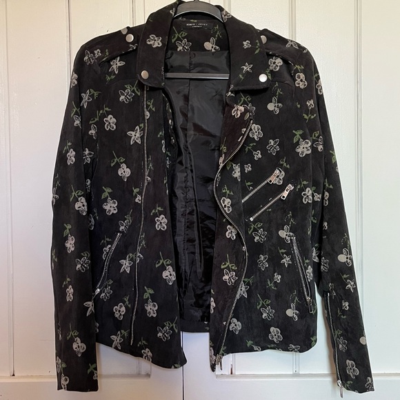 NWOT soft small-wale floral corduroy bomber jacket - Picture 2 of 5